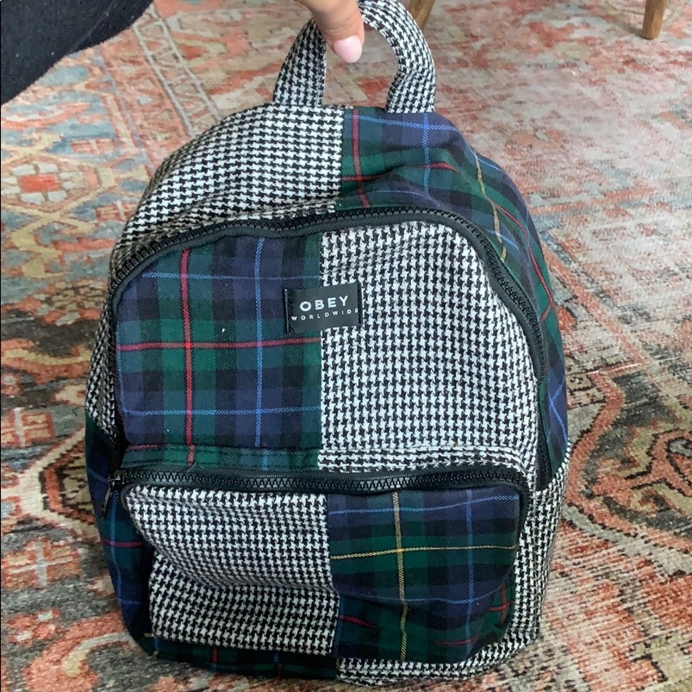 Obey mini flannel back pack
